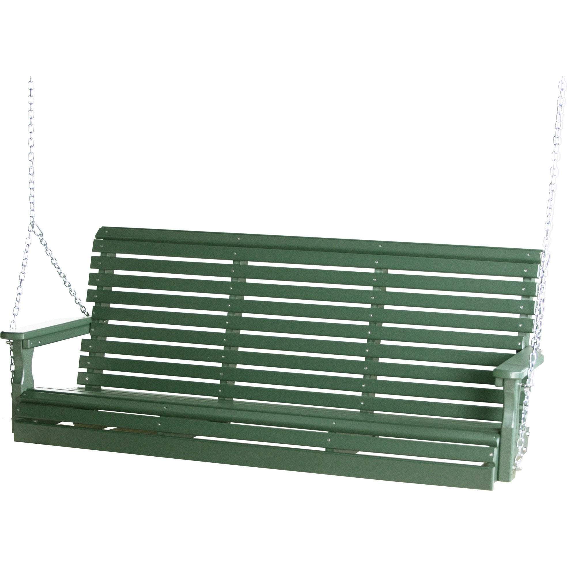 5ft Recycled Plastic Porch Swing with Cup Holder - Eco-Friendly Outdoor Patio Furniture for Backyard, Garden & Deck Relaxation