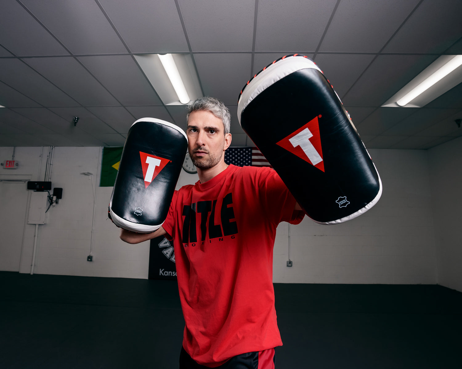 TITLE Boxing X Factor Leather Thai Pads (Pair) - Premium Muay Thai Training Equipment for Kickboxing, MMA & Fitness - Perfect for Gyms, Home Workouts & Martial Arts Training