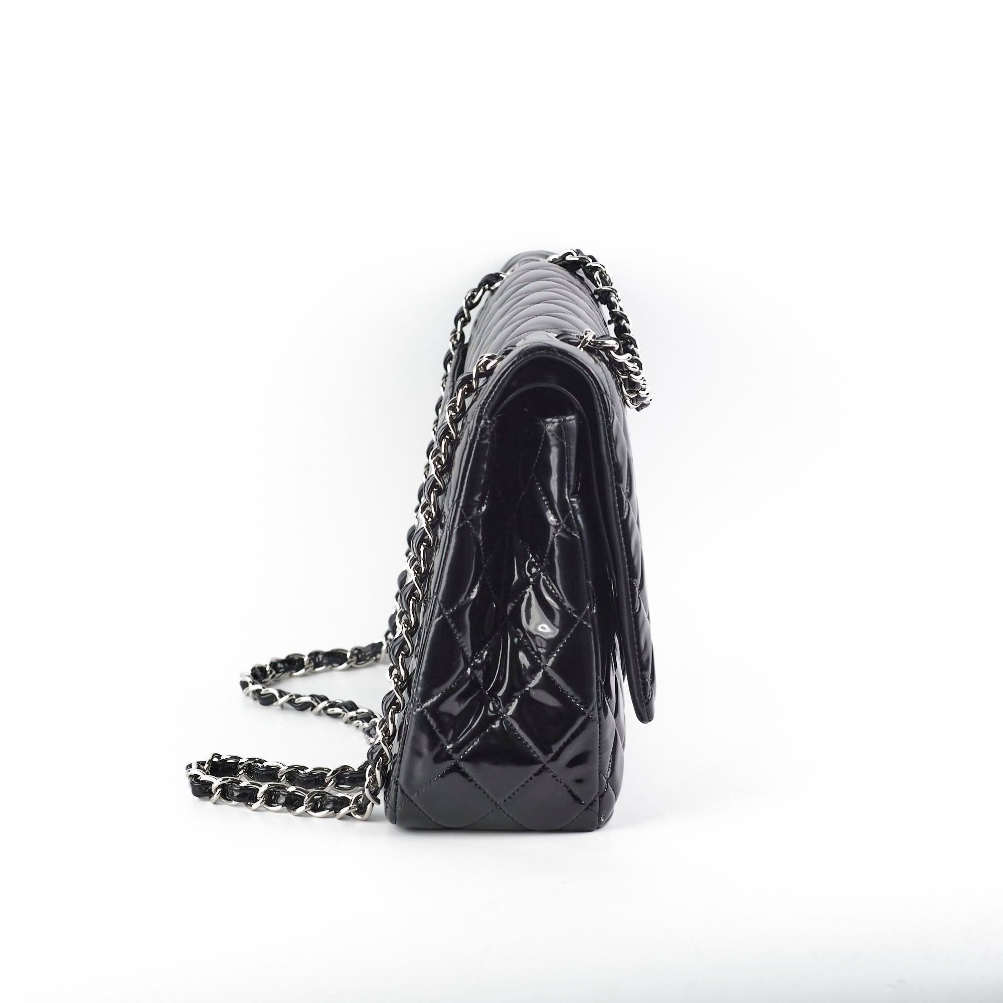 Chanel Maxi Patent Leather Flap Bag Black 20 Series - Luxury Handbag for Women, Perfect for Evening Events & Special Occasions