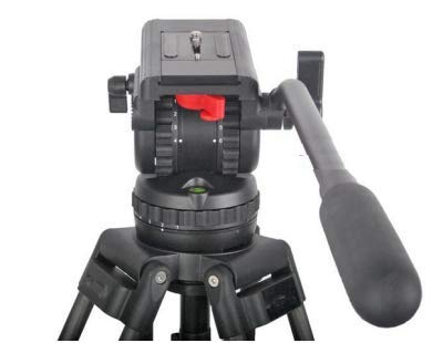 Professional Heavy Duty Video Camera Tripod with Fluid Drag Head - Stable Support for DSLR Camcorders, Perfect for Film Making, Live Streaming & Photography