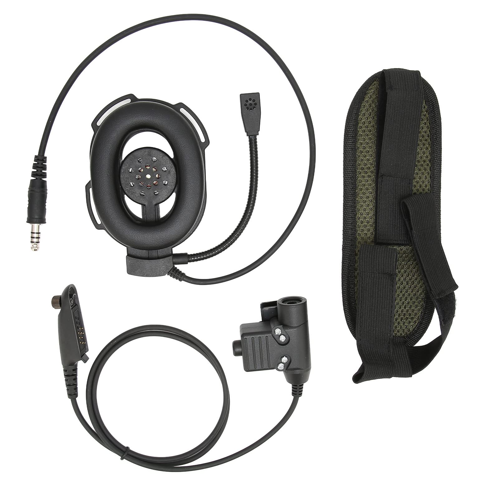 Military Motorcycle Helmet Headset for Motorola GP338/GP328 Walkie Talkies - Black Tactical Communication Headset for Bikers, Police & Outdoor Adventures