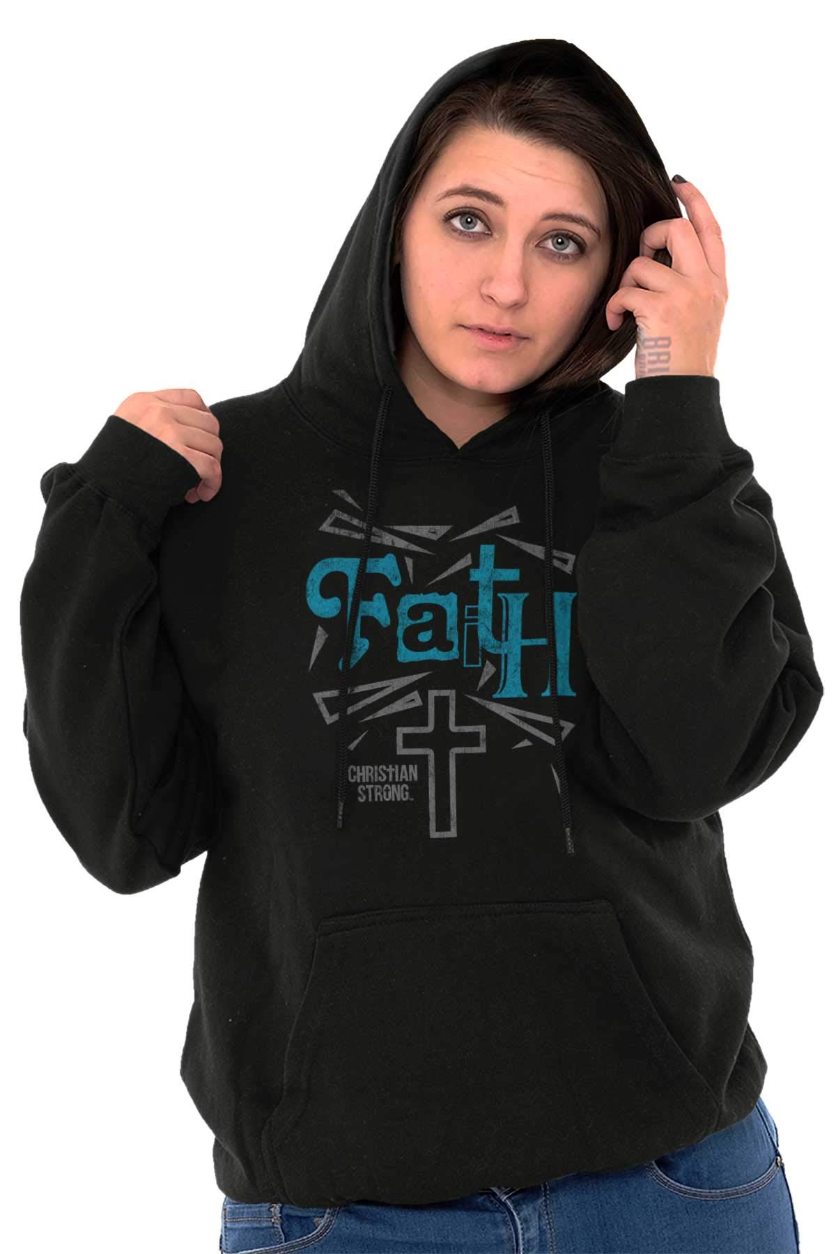 Faith Cross Hope Christian Jesus Hoodie Sweatshirt for Women & Men - Religious Apparel for Church, Bible Study & Everyday Wear
