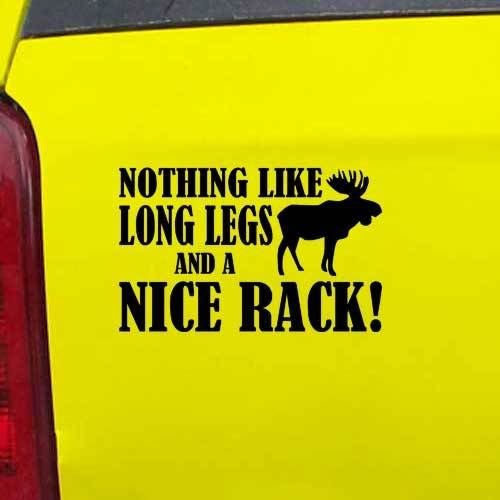 Funny Moose Hunting Rack Vinyl Decal Sticker - Die-Cut Car Window, Truck, Laptop, Toolbox Decal for Smooth Surfaces - Great for Outdoor Enthusiasts & Hunting Humor Lovers