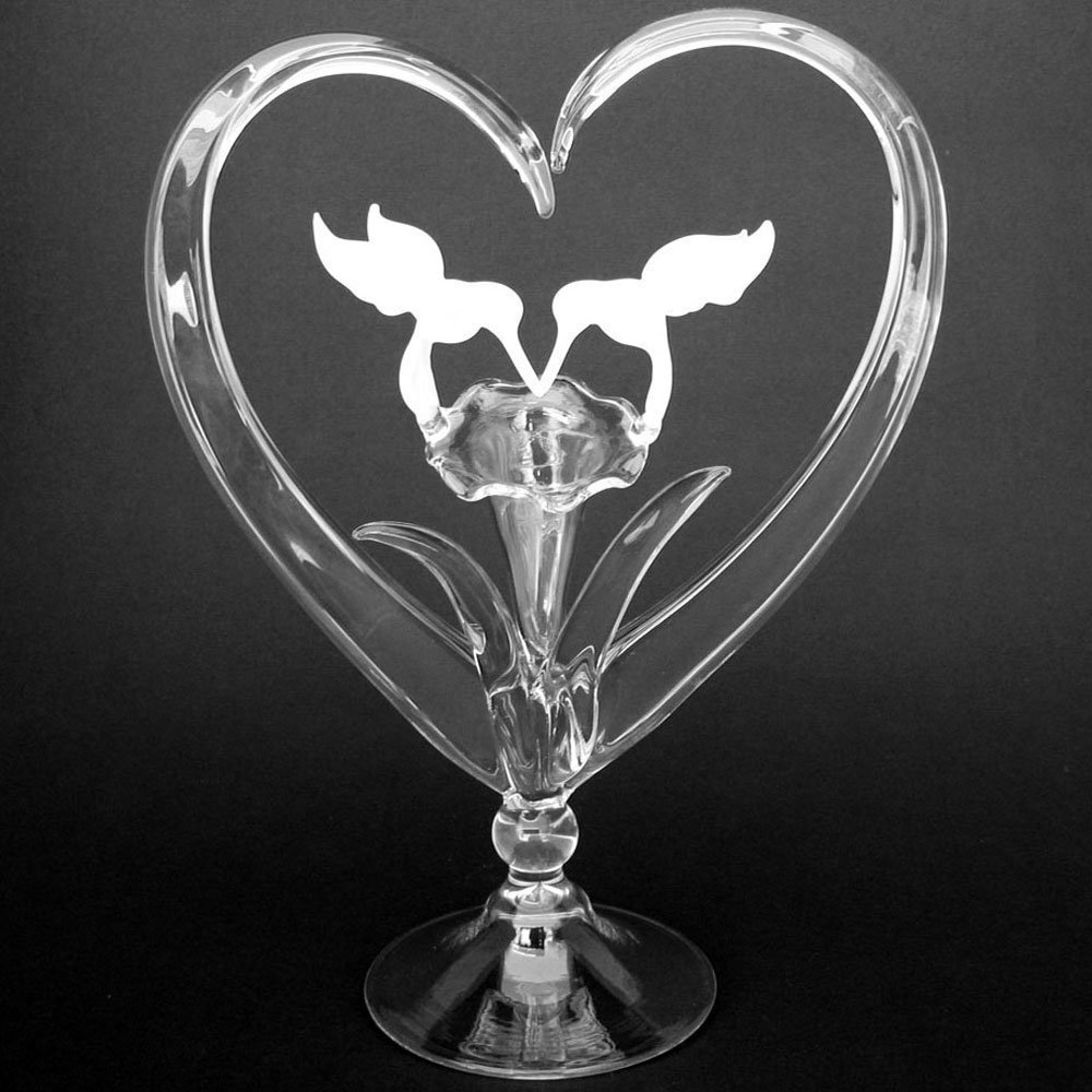 Hand Blown Glass Hummingbird Wedding Cake Topper - Elegant Decoration for Wedding Cakes, Anniversary & Bridal Shower Desserts
