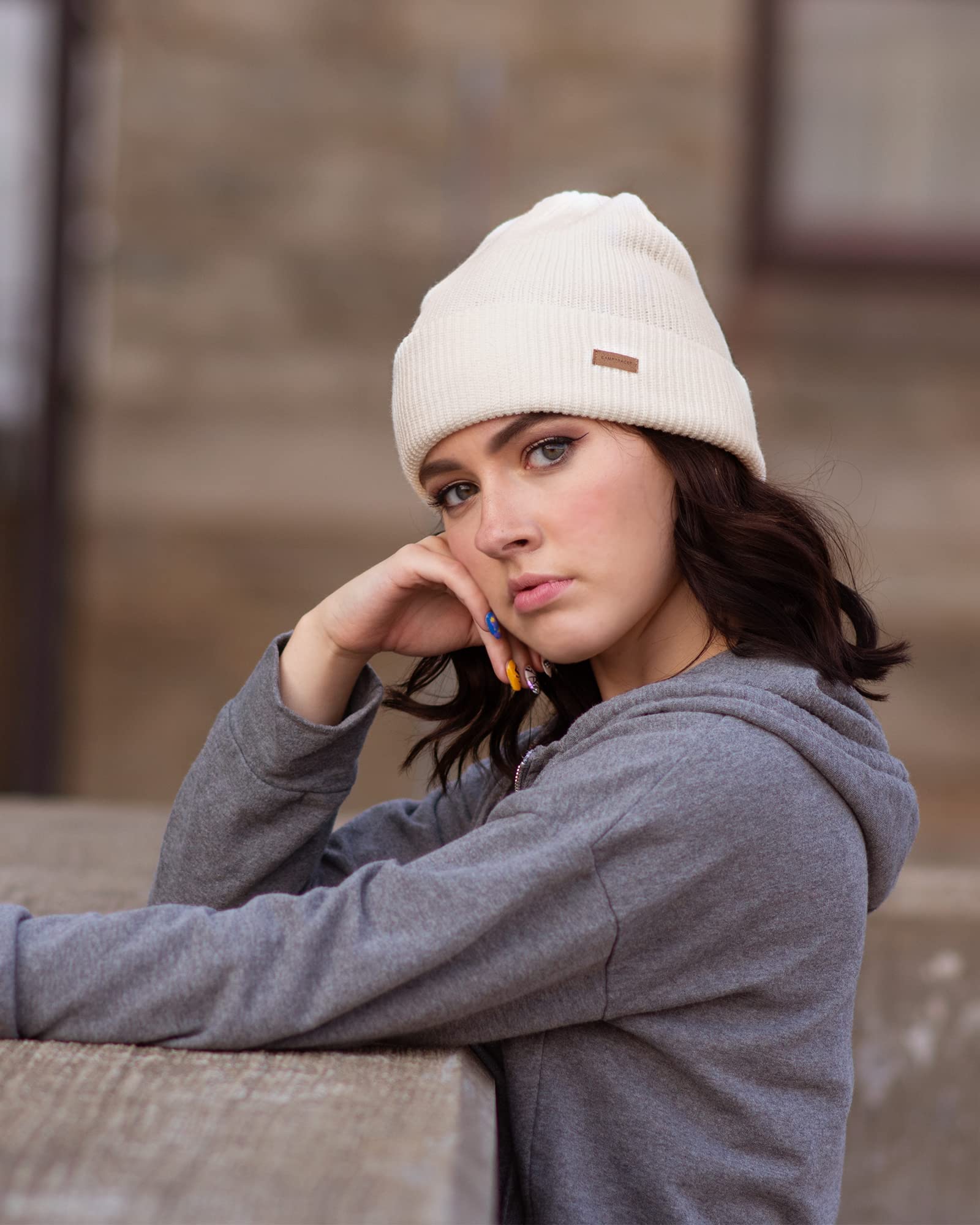 Camptrace Slouchy Beanie Hat for Women & Men - Warm Knit Cuffed Winter Hat for Skiing, Snowboarding & Outdoor Activities