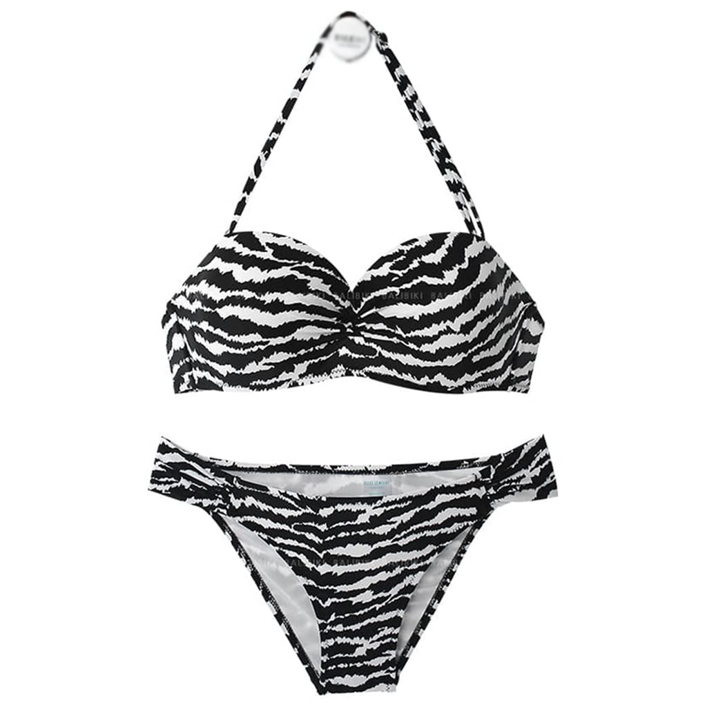 Sexy Striped Bikini Set for Women - Slim Triangle Top & High Cut Bottom - Small Cup Swimsuit for Beach Holiday & Pool Party (Color: A, Size: L) | Perfect for Summer Vacation, Instagram Photos & Tropical Getaways