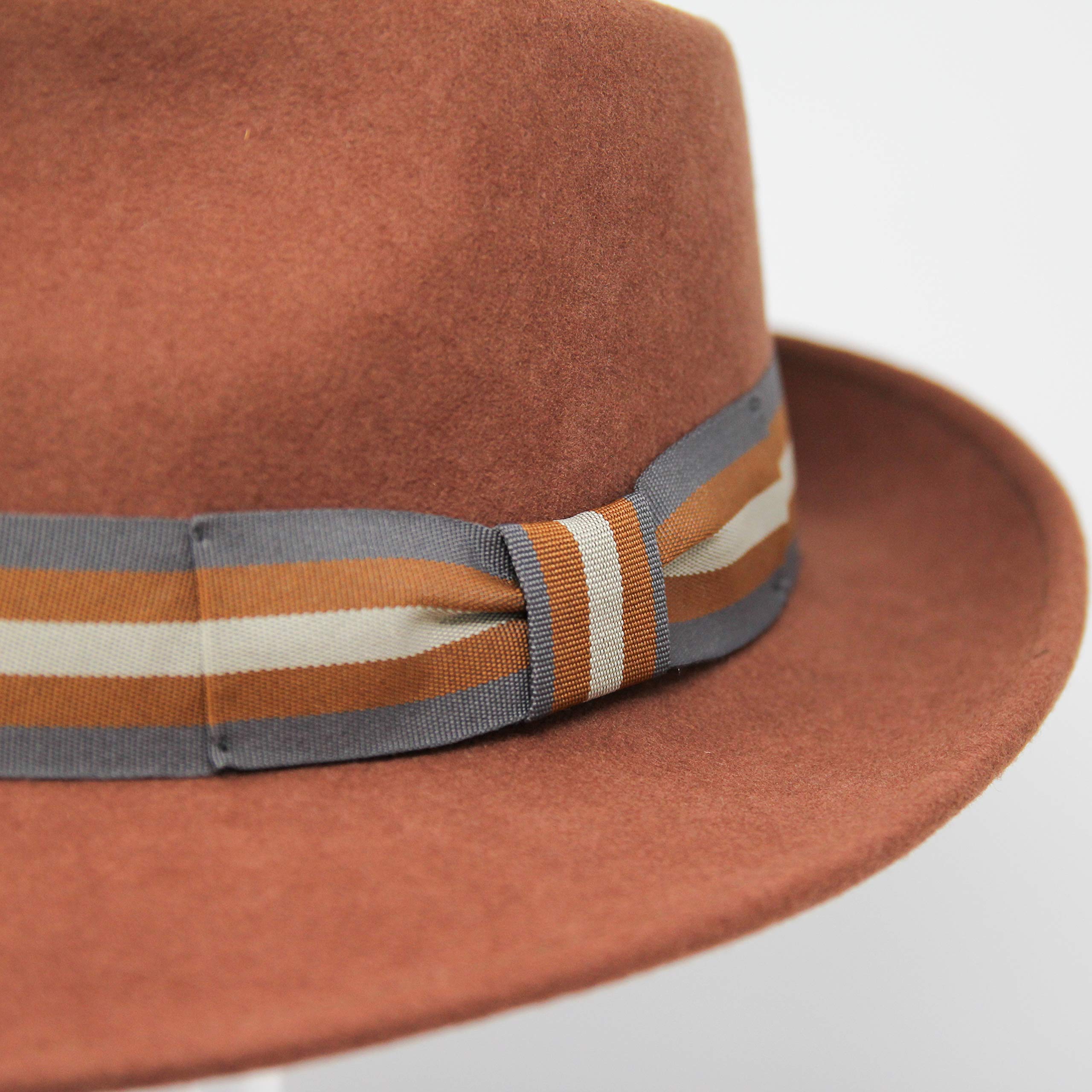 Premium Doyle - Teardrop Fedora Hat - 100% Wool Felt - Crushable Travel Hat for Men & Women - Water Resistant Unisex Fedora - Perfect for Outdoor Adventures, Travel & Fashion