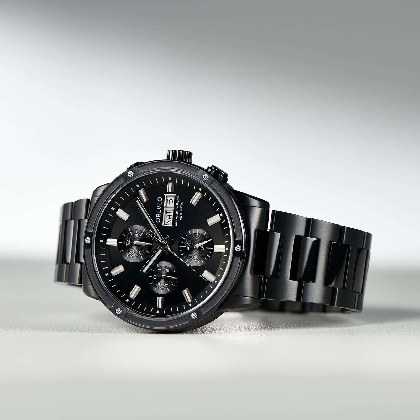 Men's Stainless Steel Mechanical Watch with Date Display - Waterproof Casual Dress Watch for Business, Outdoor & Everyday Wear