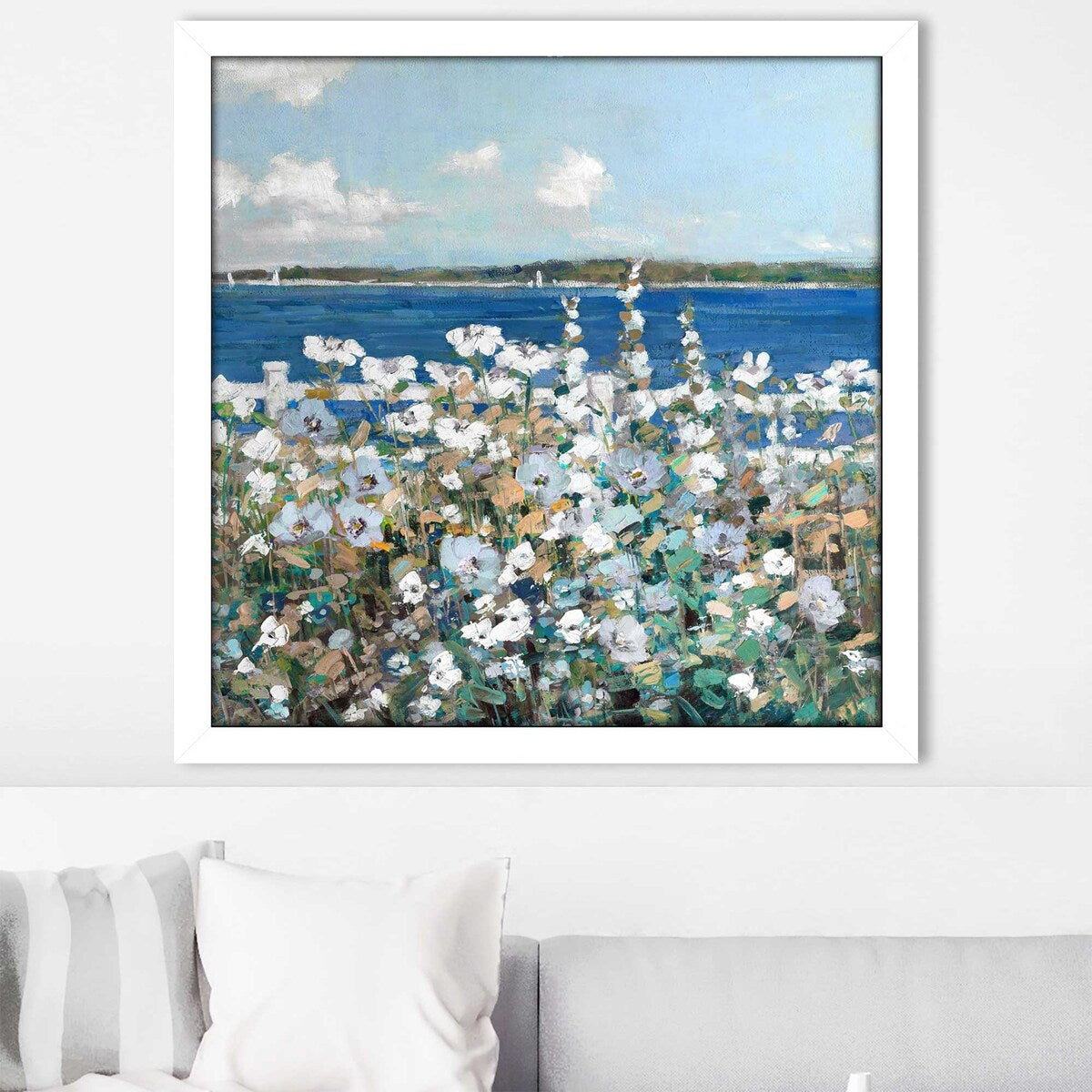 Bayside Garden by Sally Swatland - Premium Acrylic Wall Art Print - Coastal Home Decor for Living Room, Bedroom & Office