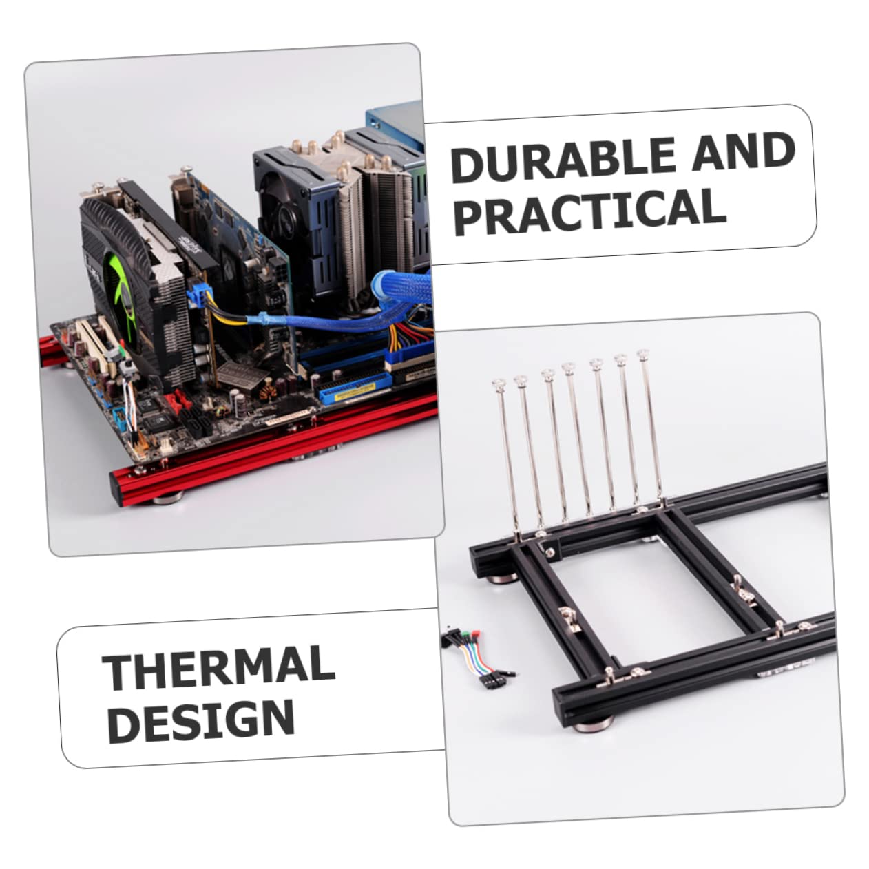 KOMBIUDA Aluminum PC Case - ATX/Micro-ATX/Mini-ITX Motherboard Compatible Computer Chassis with Tempered Glass Side Panel | Perfect for Gaming Rigs, Workstations & Home Office Setups