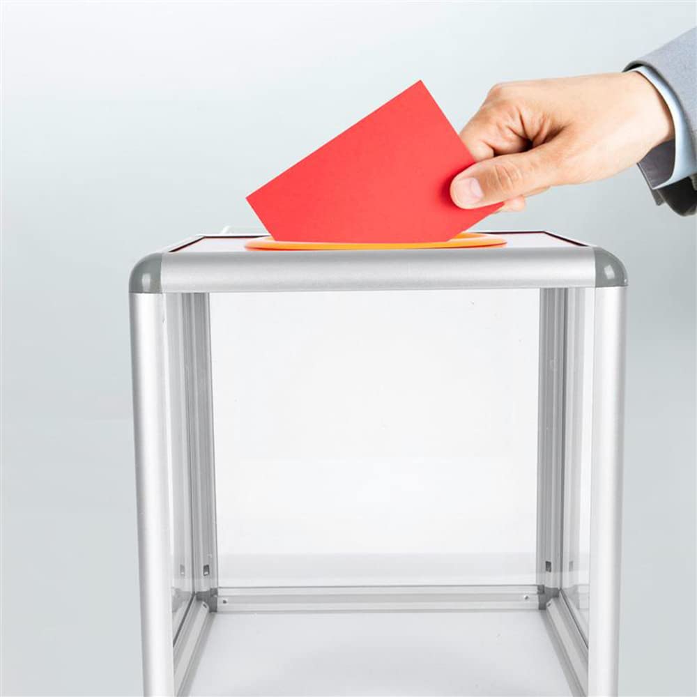 KAFENDA 20x20x20 Inch Clear Acrylic Donation Ballot Box - Fundraising Box, Suggestion Box, Voting Box for Events, Schools, and Offices - Durable & Transparent Desktop Display