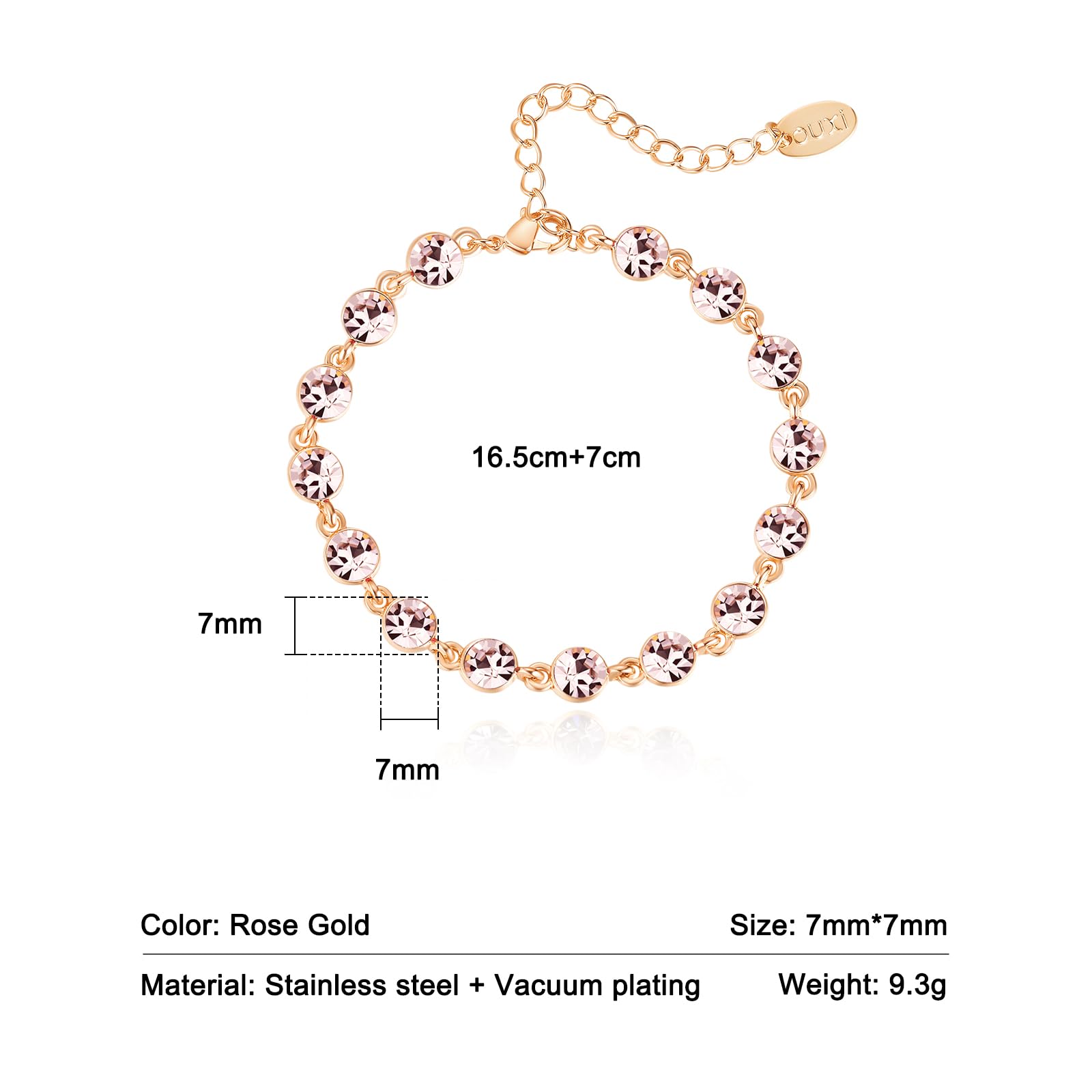 Elegant Rose Gold Bracelets for Women - 18K Gold Plated Cubic Zirconia Link Chain Jewelry Gift for Christmas, Mother's Day, Birthday, Wedding & Valentine's Day | Perfect for Date Nights, Office Wear & Special Occasions