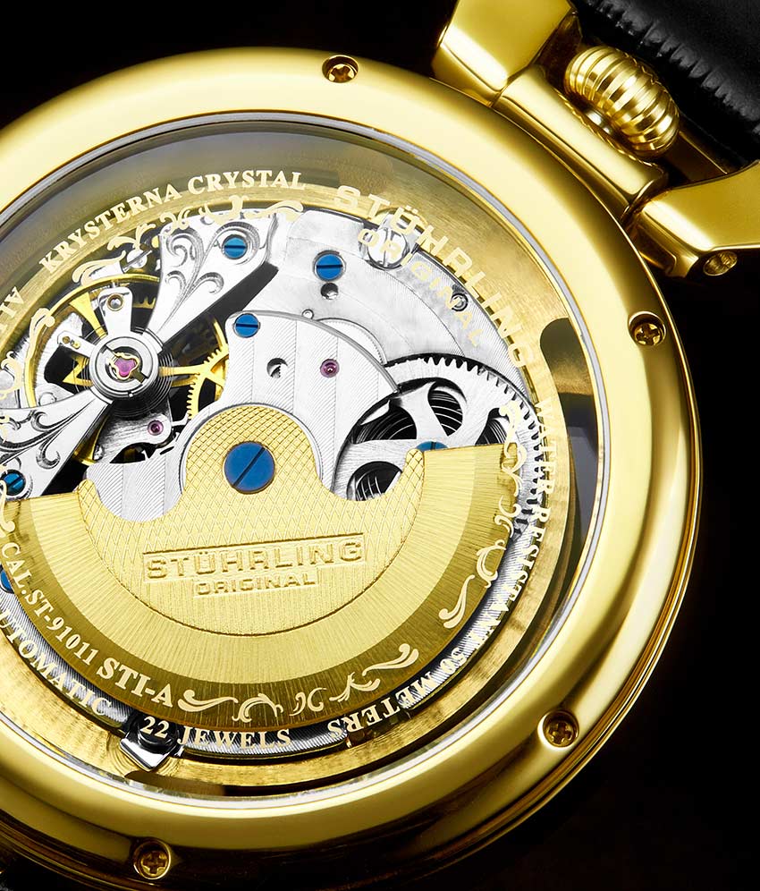 Emperor's Grandeur 127A Automatic 49mm Skeleton Watch for Men - Luxury Mechanical Timepiece with Open Heart Design - Perfect for Formal Events, Business Meetings & Special Occasions