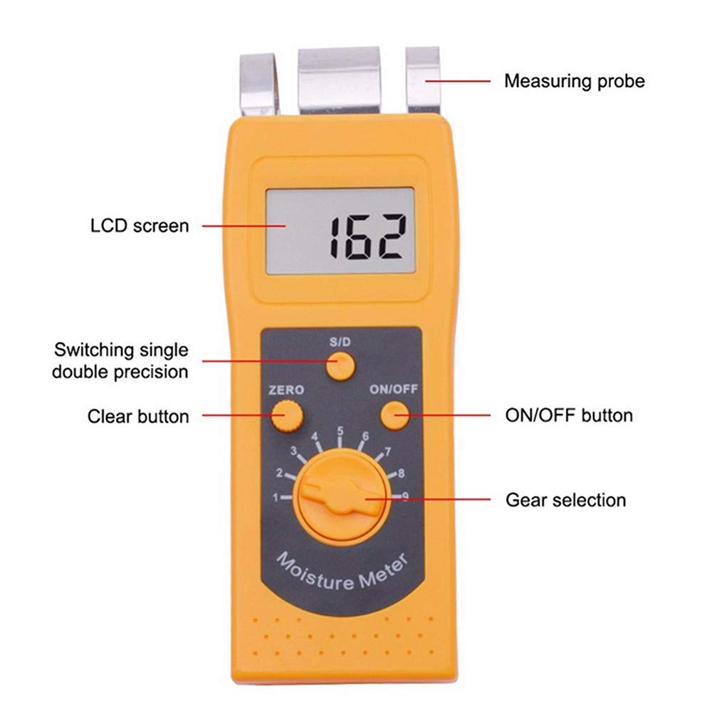 Professional Digital Concrete Moisture Meter - Accurate Wall, Tile, Floor, Gypsum, Marble, Cement & Brick Moisture Tester (0-50% Range) - Perfect for Construction, Renovation & Home Inspection Projects