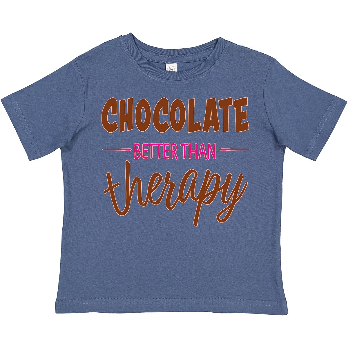Inktastic Chocolate - Better Than Therapy Toddler T-Shirt | Funny Kids Graphic Tee for Playdates, Daycare & Family Outings