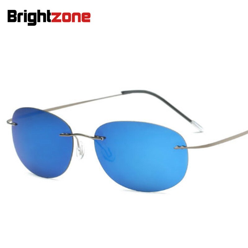 Brightzone Men's Rimless Rectangle Polarized Titanium Sunglasses - UV400 Protection, Lightweight & Durable for Driving, Fishing & Outdoor Activities