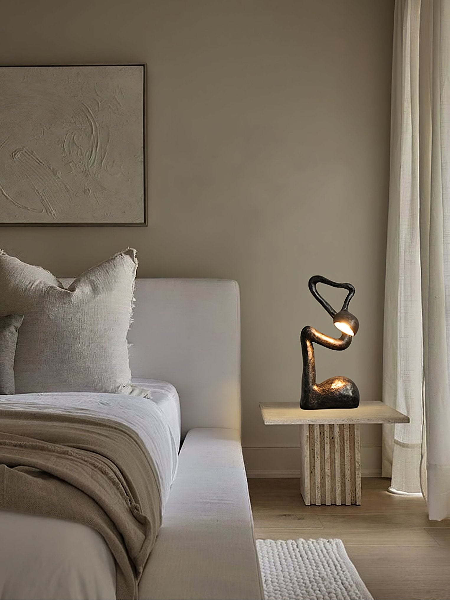 Handcrafted Myrrh Resin Sculpture Table Lamp - Elegant Home Decor for Living Room, Bedroom & Office