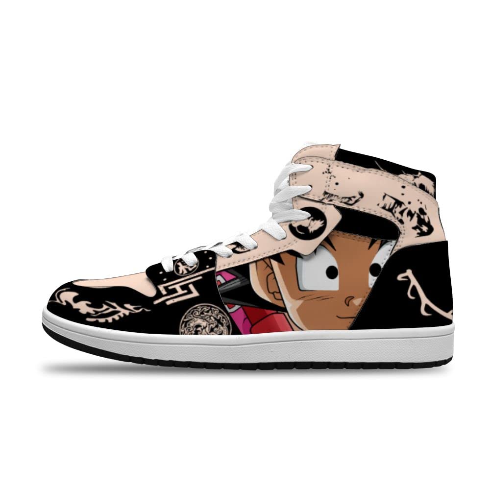 Custom Saiyan Dragon Ball Z Anime Basketball Shoes for Men & Women - Lightweight Sports Sneakers for Running, Gym, and Casual Wear - Cool Anime Fashion Inspired by Goku