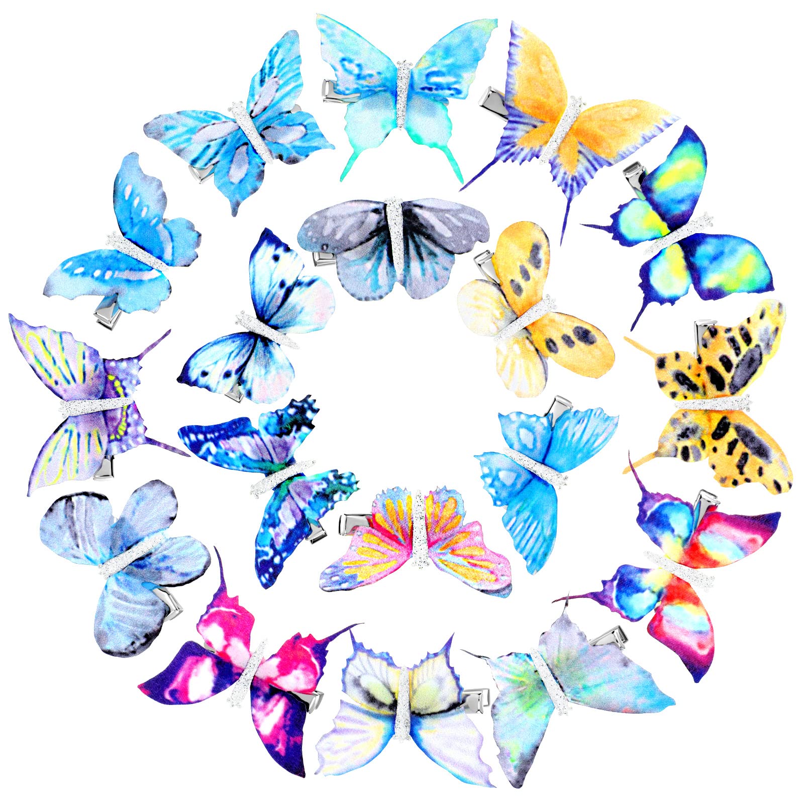 18-Piece Glitter Butterfly Hair Clips for Girls, Teens & Women - Vivid Style Hair Accessories for Parties, Weddings & Everyday Wear