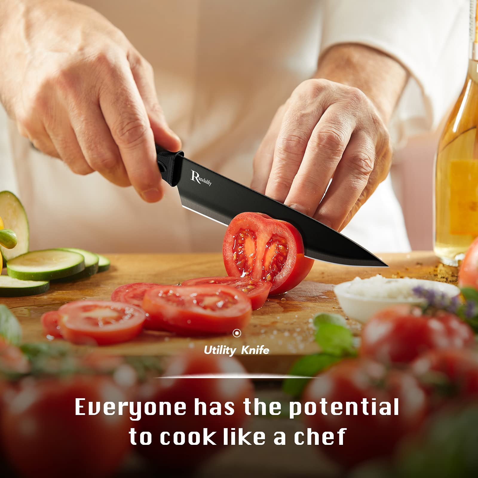 7-Piece Professional Chef Knife Set with Knife Block - High-Quality Kitchen Knives for Meat, Vegetables & Fruits | Includes Chef Knife, Paring Knife, Scissors & Storage Block | Perfect for Chopping, Slicing, Dicing & Cutting | Ideal for Home Chefs & Cooking Enthusiasts