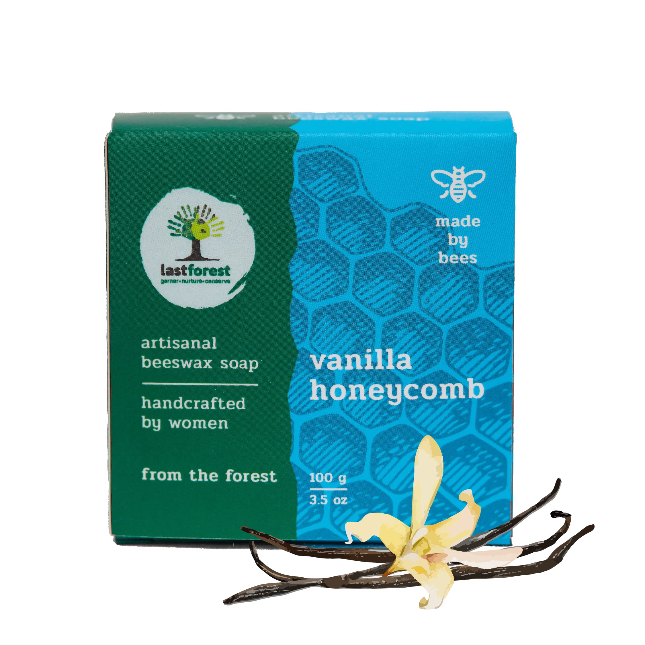 Last Forest Beeswax Soap (100g) - Natural Handmade Herbal Bath Bar for Glowing Skin | Moisturizing with Pure Beeswax & Vanilla | Handcrafted Soap for Men & Women | Perfect for Daily Skincare & Relaxing Bath Time