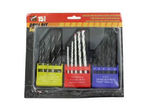 Premium Sterling 15-Piece Drill Bit Set (24-Piece Option) - High-Speed Steel Bits for Wood, Metal & Plastic - Perfect for DIY, Home Improvement & Professional Use
