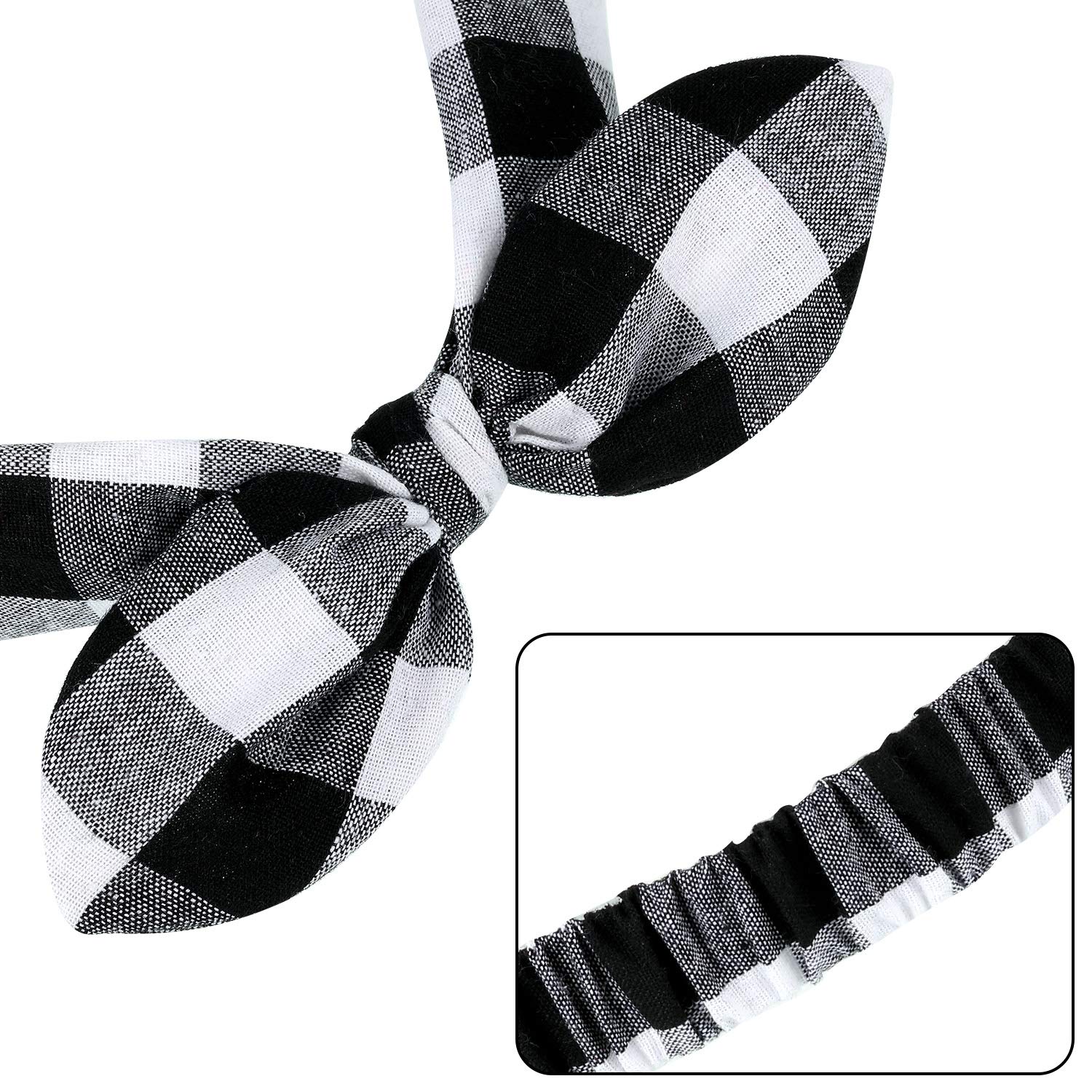 Christmas Plaid Headbands for Women & Girls - Vintage Retro Elastic Hairband Headwrap Set of 2 (Style K) - Perfect for Holiday Parties, Family Photos & Festive Outfits