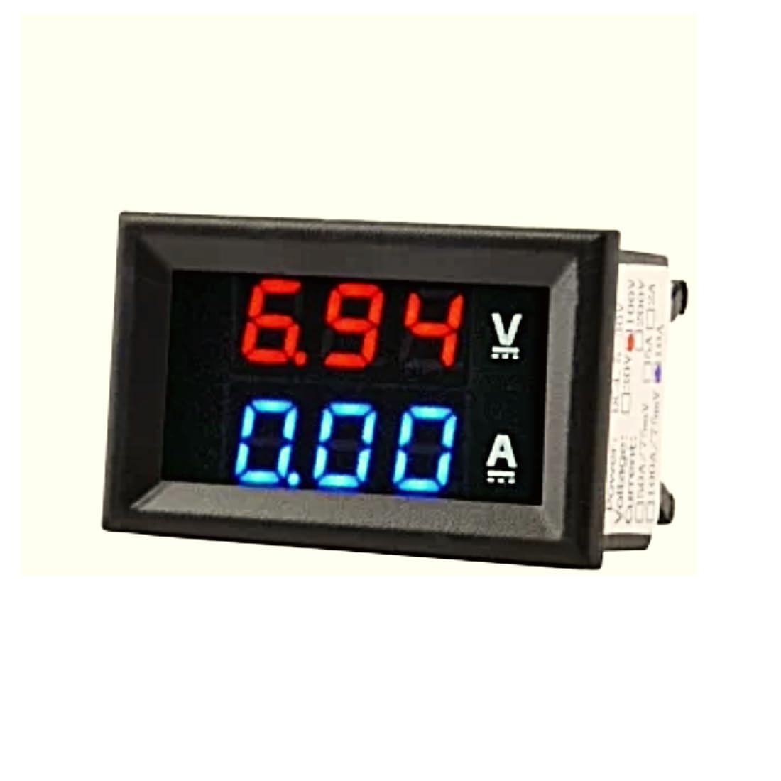 0-100V Digital Voltmeter & 10A Ammeter Dual LED Voltage Current Meter - for DIY Electronics, Solar Panels, Battery Monitoring, and Automotive Electrical Testing
