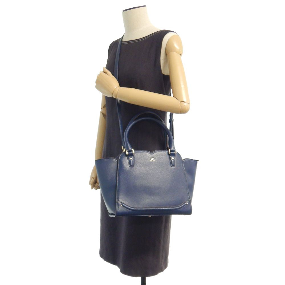 4℃ 2-Way Tote Bag - Dark Blue Synthetic Leather Crossbody & Shoulder Bag for Women, Perfect for Work, Travel & Daily Use