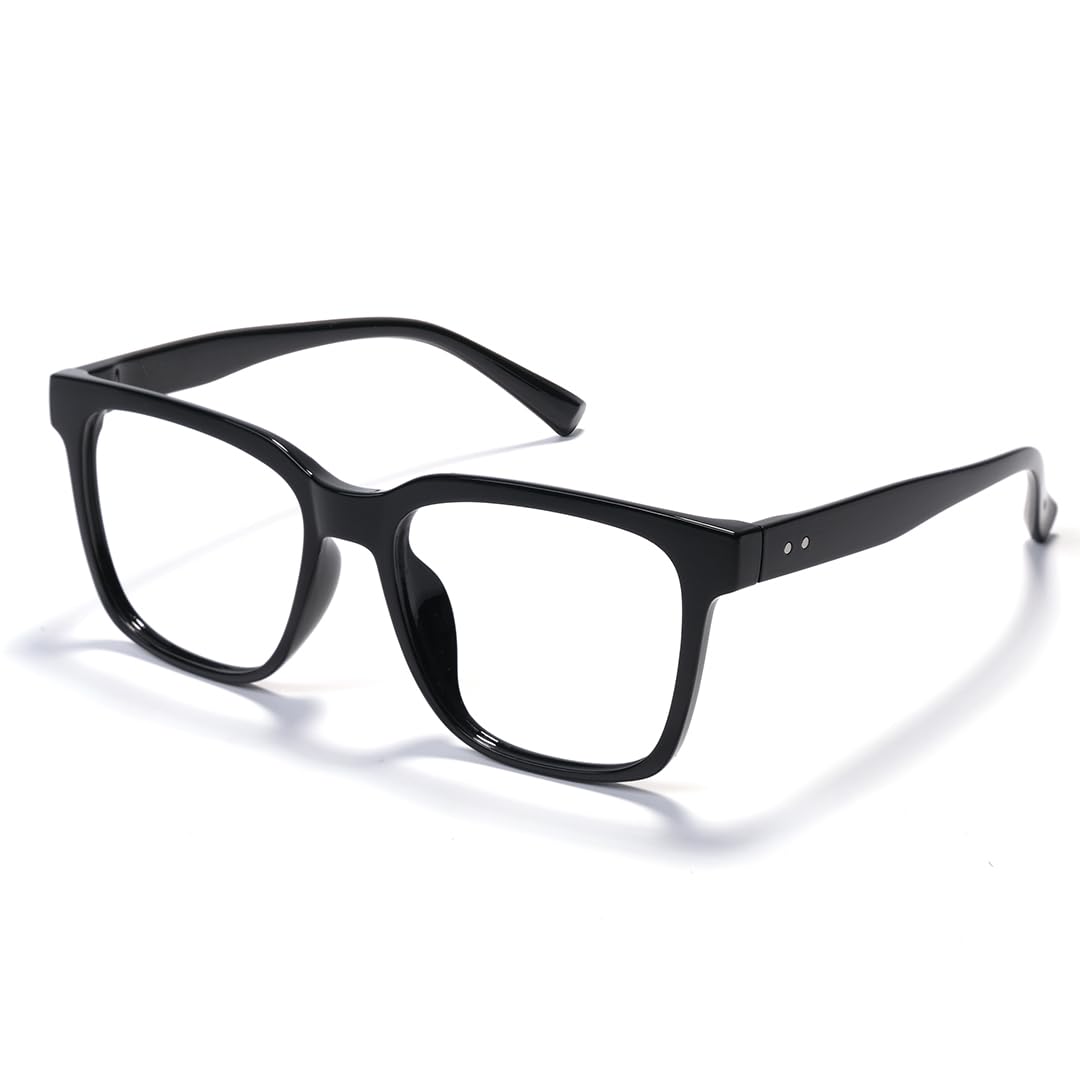 Blue Light Blocking Glasses for Women & Men - Anti Glare Computer Gaming Glasses with TR90 Frame (Black/Clear) - Reduce Eye Strain for Work, Gaming & Screen Time