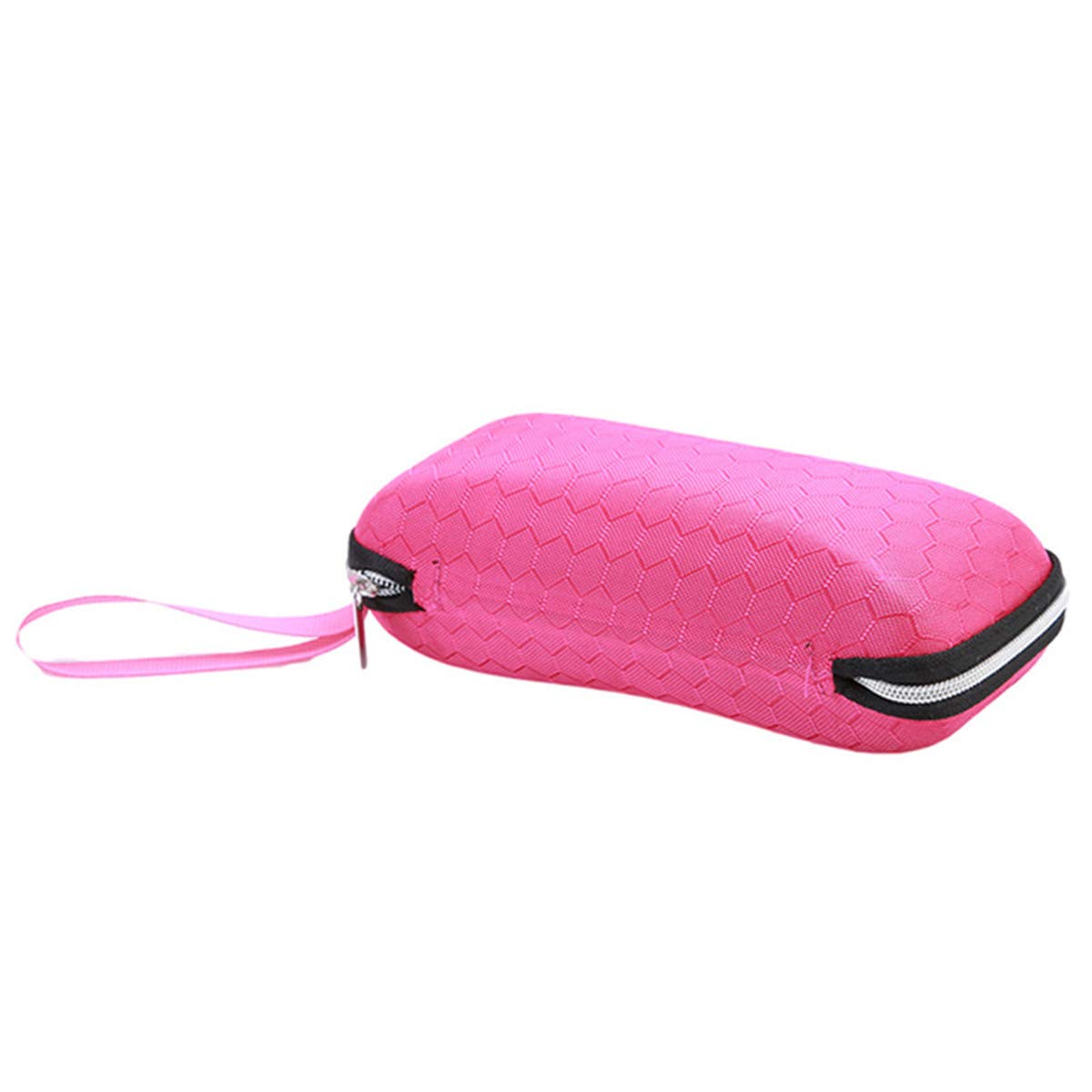 Solid Color Sunglasses Case with Zipper & Lanyard - Hard Protective Eyeglass Storage Box for Travel, Sports, and Everyday Use