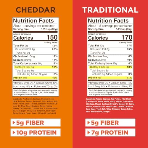 Catalina Crunch High Protein Keto Snack Mix - Low Carb, High Fiber Grab & Go Variety Pack (12 Bags: 6 Traditional & 6 Cheddar) | 1.85oz Bags for Work, School & Travel | Keto Friendly Protein Snacks for Weight Loss & Healthy Lifestyle