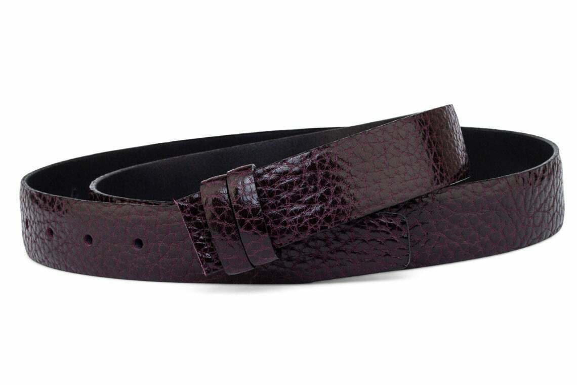 35mm Genuine Leather Belt Strap for Women - Burgundy Purple Replacement Band - Perfect for Casual Wear, Office Attire & Fashion Accessories