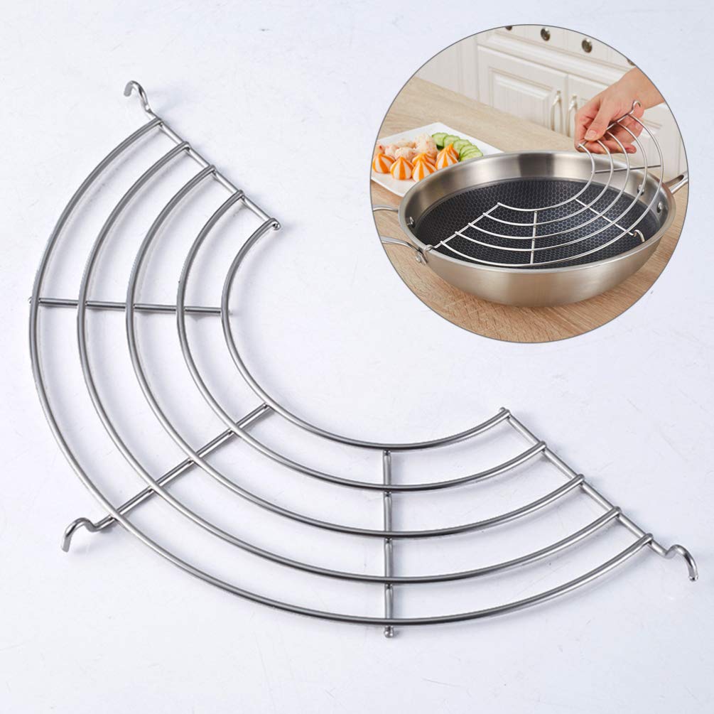 DOITOOL Stainless Steel Wok & Grill Pan - Multipurpose Kitchen Utensil Set with Steamer Rack & Oil Drip Tray - Perfect for Stir-Frying, Grilling, Steaming & Deep Frying - Ideal for Asian Cooking, BBQ Parties & Healthy Meal Prep