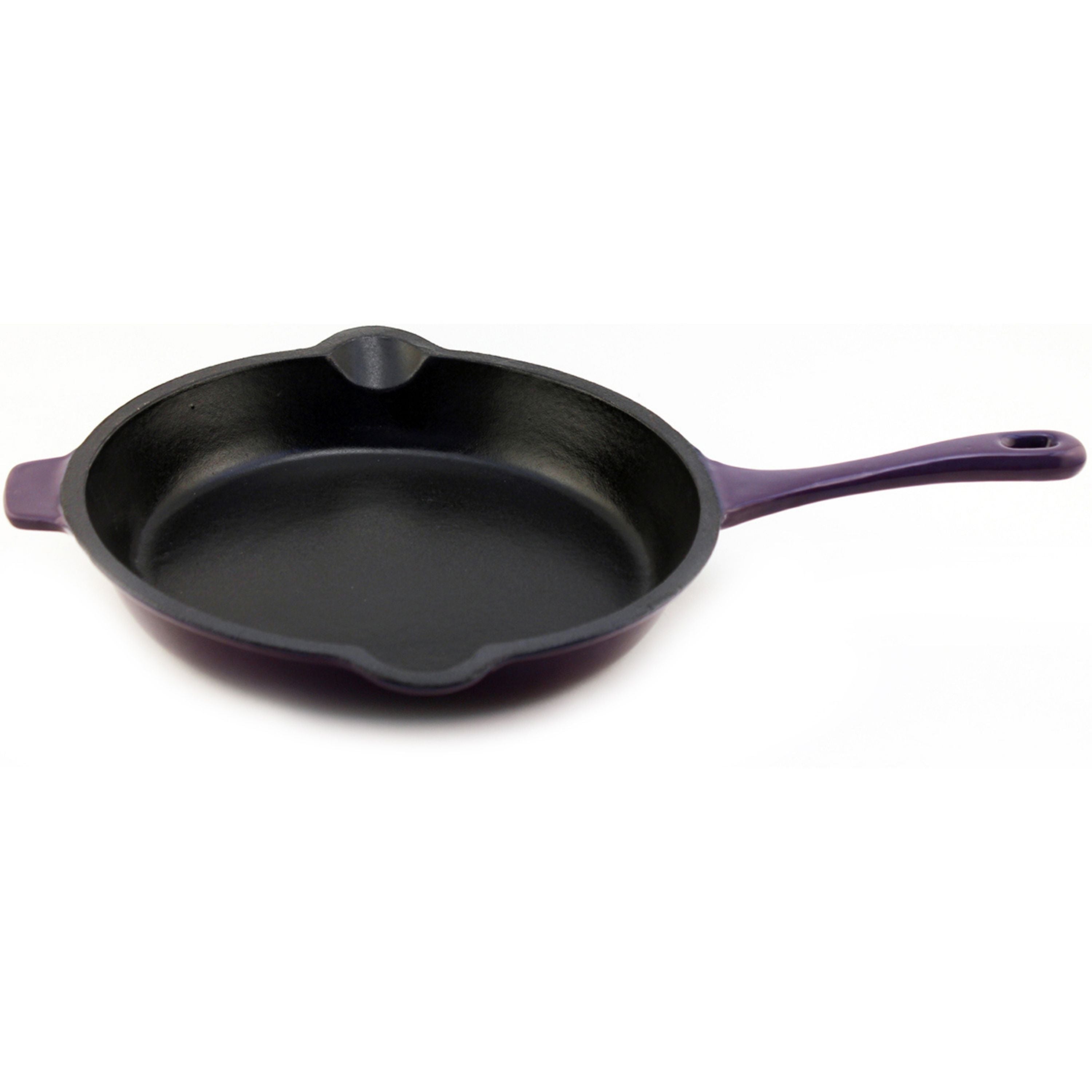 BergHOFF Neo 10-Inch Cast Iron Fry Pan with Non-Stick Coating, Purple - Perfect for Searing, Frying & Baking - Ideal for Home Kitchen & Outdoor Cooking