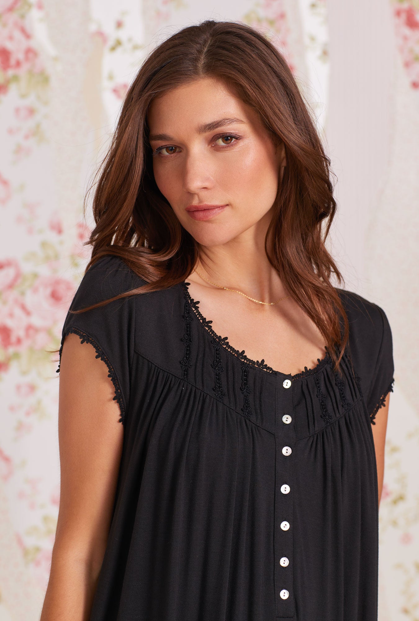 Iconic Black Tencel™ Modal Waltz Nightgown - Soft & Breathable Sleepwear for Women - Perfect for Summer Nights & Relaxing at Home
