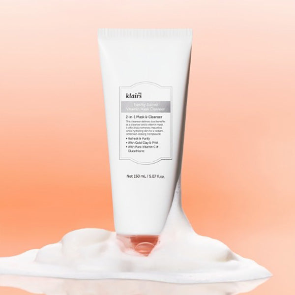 Klairs Freshly Juiced Vitamin C Facial Cleanser 150ml - Gentle Foaming Face Wash for Brightening & Hydration - Perfect for Morning & Night Skincare Routine
