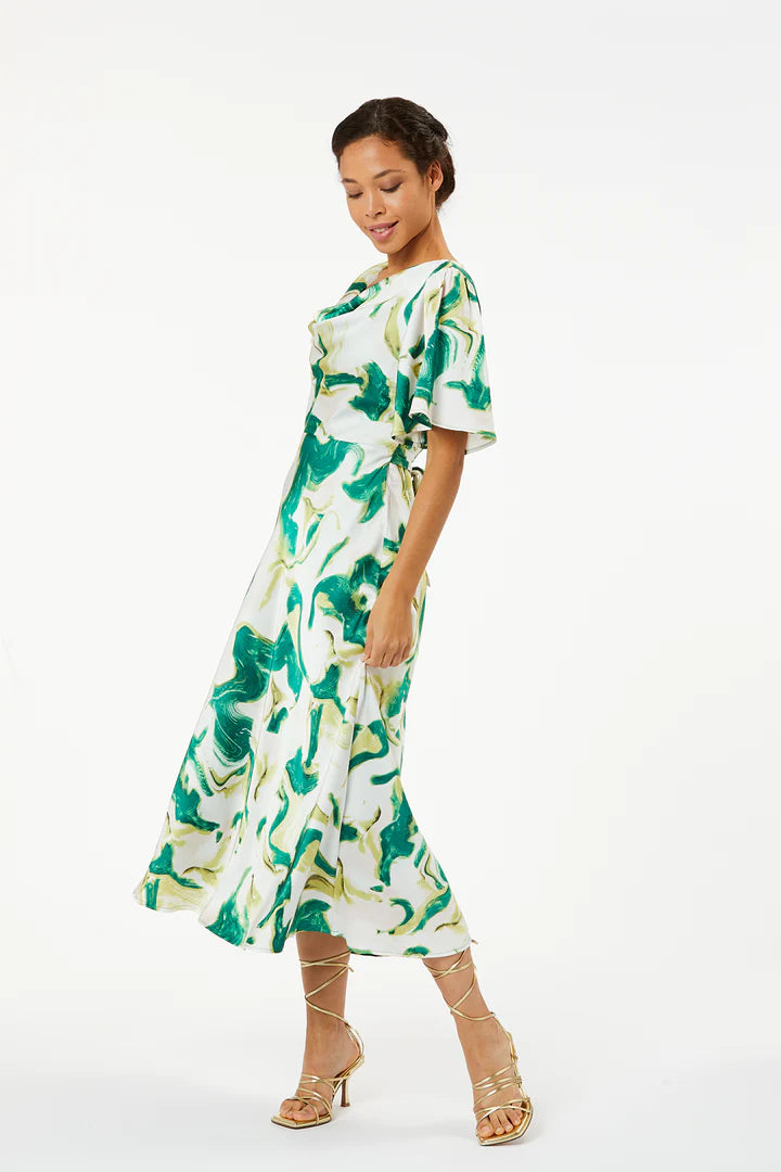 Elegant Mimi Cowl Neck Maxi Dress in Green - Perfect for Evening Parties, Weddings & Special Occasions