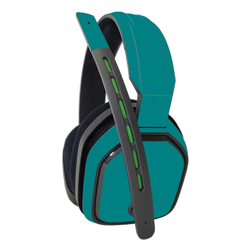 MightySkins Vinyl Decal Wrap Cover for Astro A10 Gaming Headset - Solid Teal | Protective & Durable Skin | Easy to Apply & Remove | Made in USA | Perfect for Gamers & Streamers