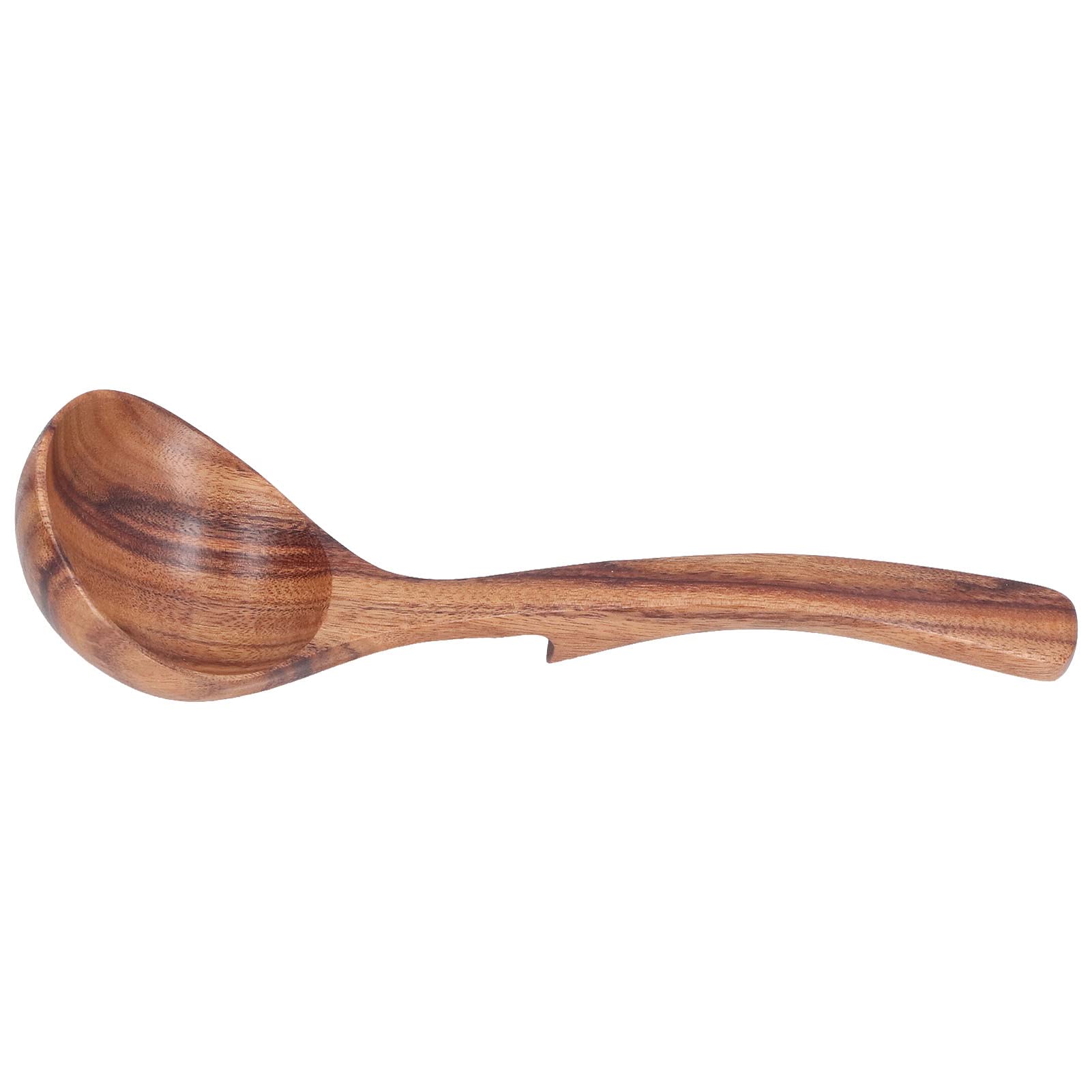 Wooden Soup Ladle for Non-Stick Cookware - Scratch-Resistant Kitchen Utensil, Small Curved Spoon for Serving & Stirring Soups, Stews, Sauces - Perfect for Catering, Restaurants & Home Cooking