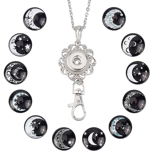 1+12 Moon and Star Button Lanyard