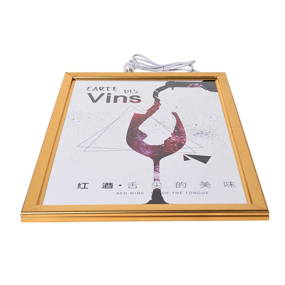 HKSIGN A2 Wall Mounted Gold Aluminum Snap Clip Photo Frame - LED Light Box for Advertising, Picture Display & Decoration - Perfect for Retail Stores, Galleries & Home Decor