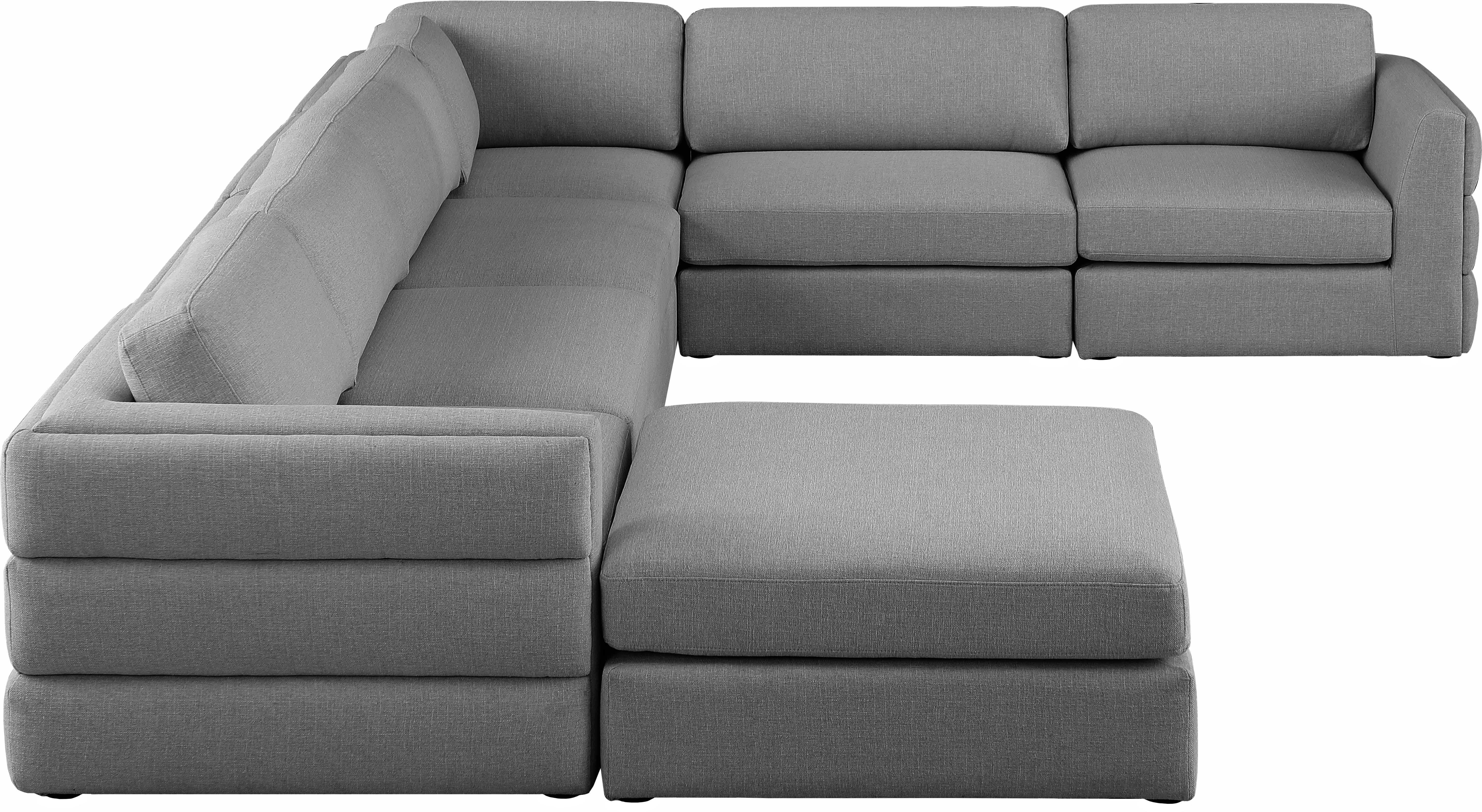 Beckham Durable Linen Textured Fabric Modular Sectional Sofa - Modern Living Room Furniture for Home, Office & Lounge Comfort