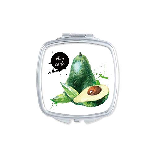 DIYthinker Avocado Watercolor Fruit Compact Mirror - Portable Double-Sided Pocket Makeup Mirror for Travel, Home & Office | Healthy Lifestyle Gift