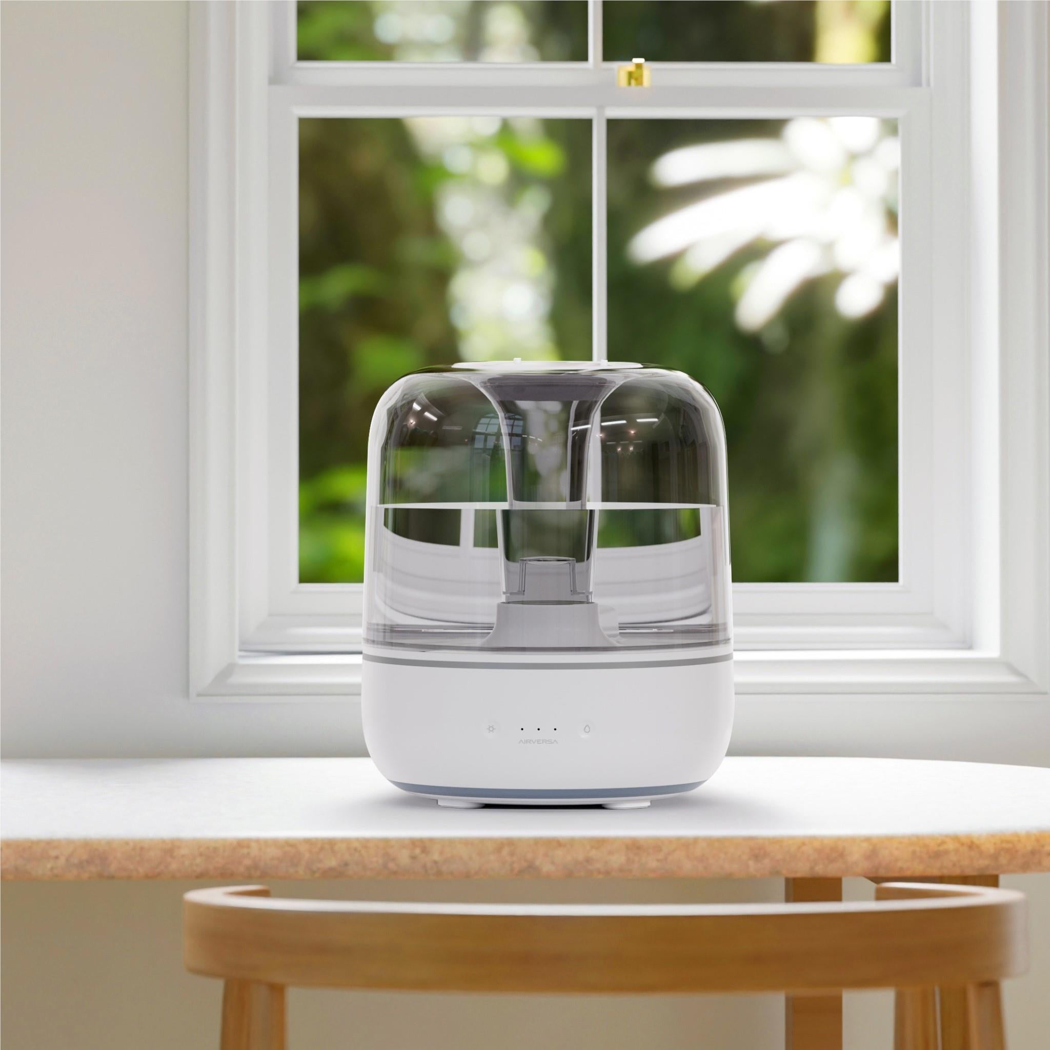 AirVersa Humelle Ultrasonic Cool Mist Humidifier for Bedroom, Nursery & Office - Quiet Air Moisturizer with Essential Oil Diffuser for Dry Skin, Allergies & Better Sleep