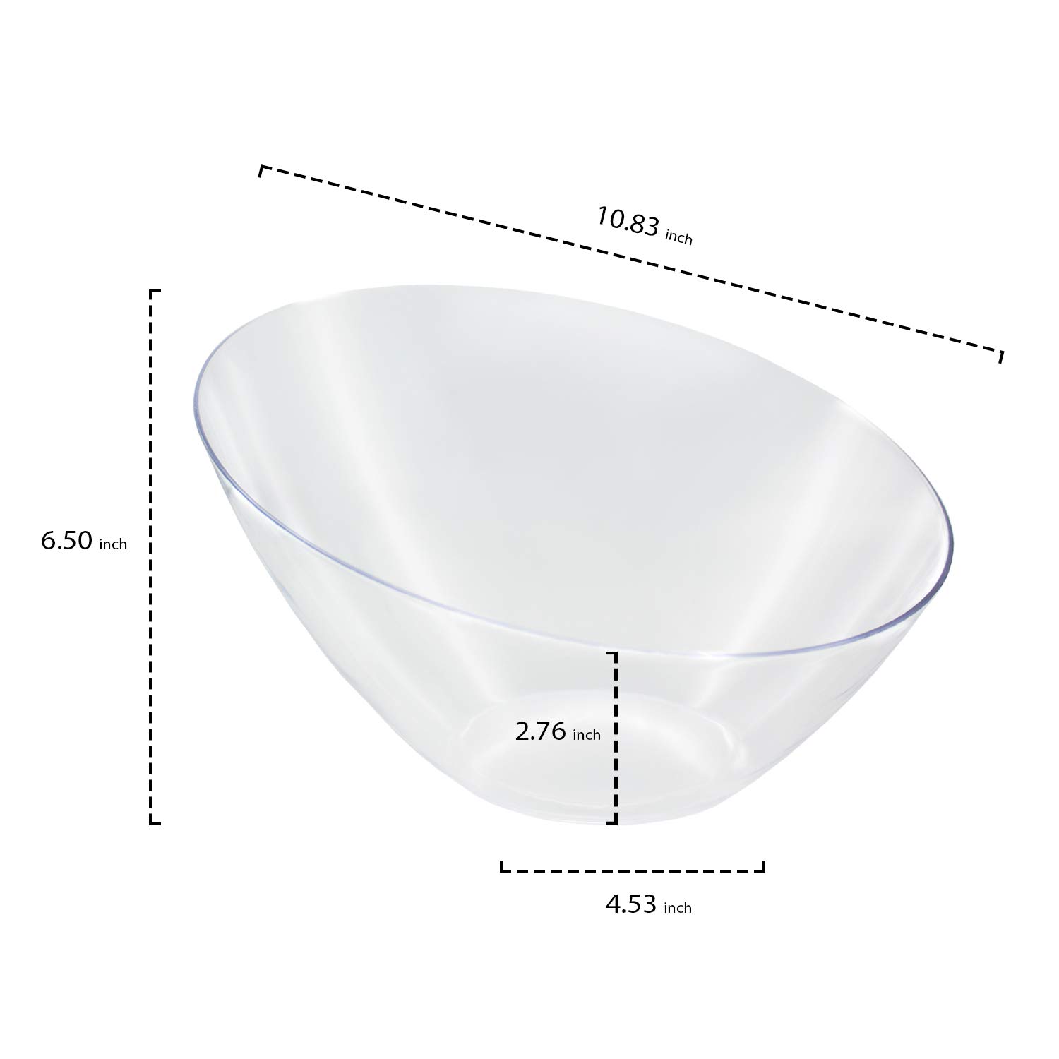 Party Essentials Plastic Serving Angle Bowls - Perfect for Snacks, Appetizers & Salads | Ideal for Parties, Picnics & Family Gatherings