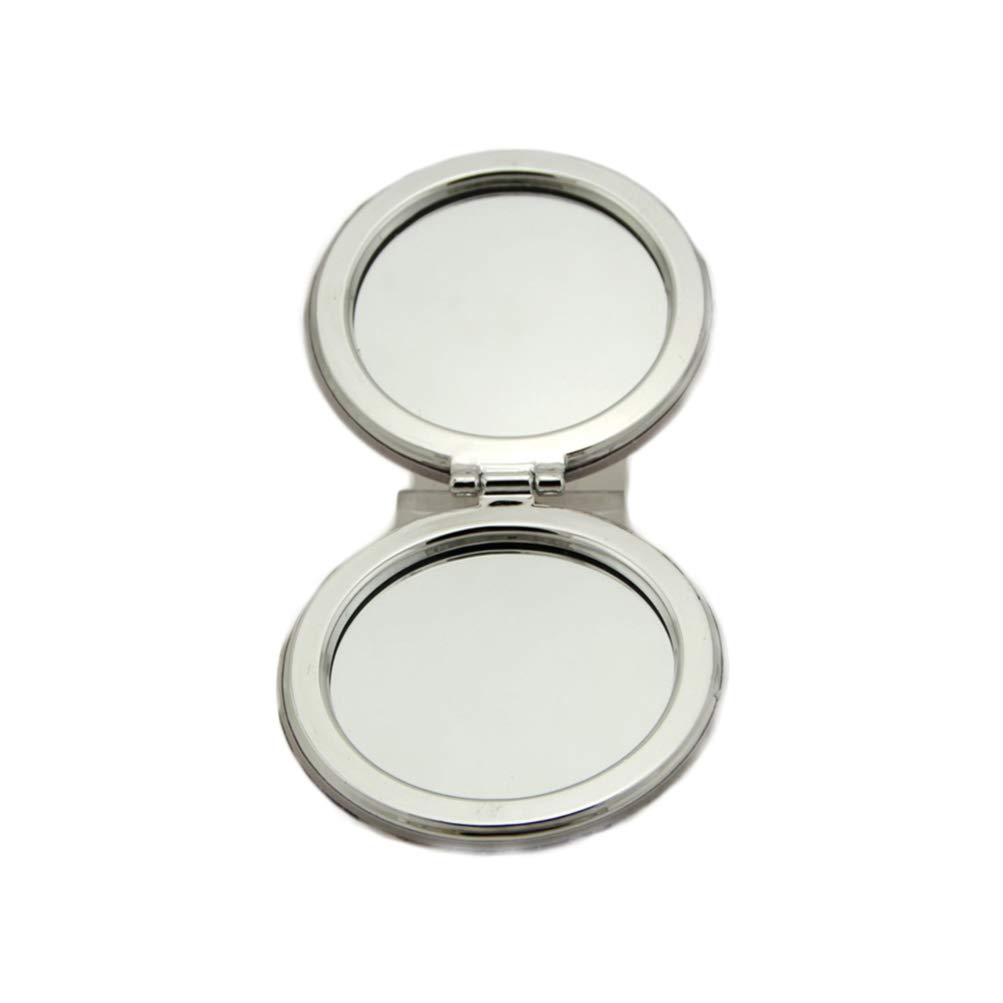 Double-Sided Round Portable Makeup Mirror - Handheld Magnifying & Decorative Travel Mirror for Women | Perfect for Home Vanity, Travel, and On-the-Go Touch-Ups