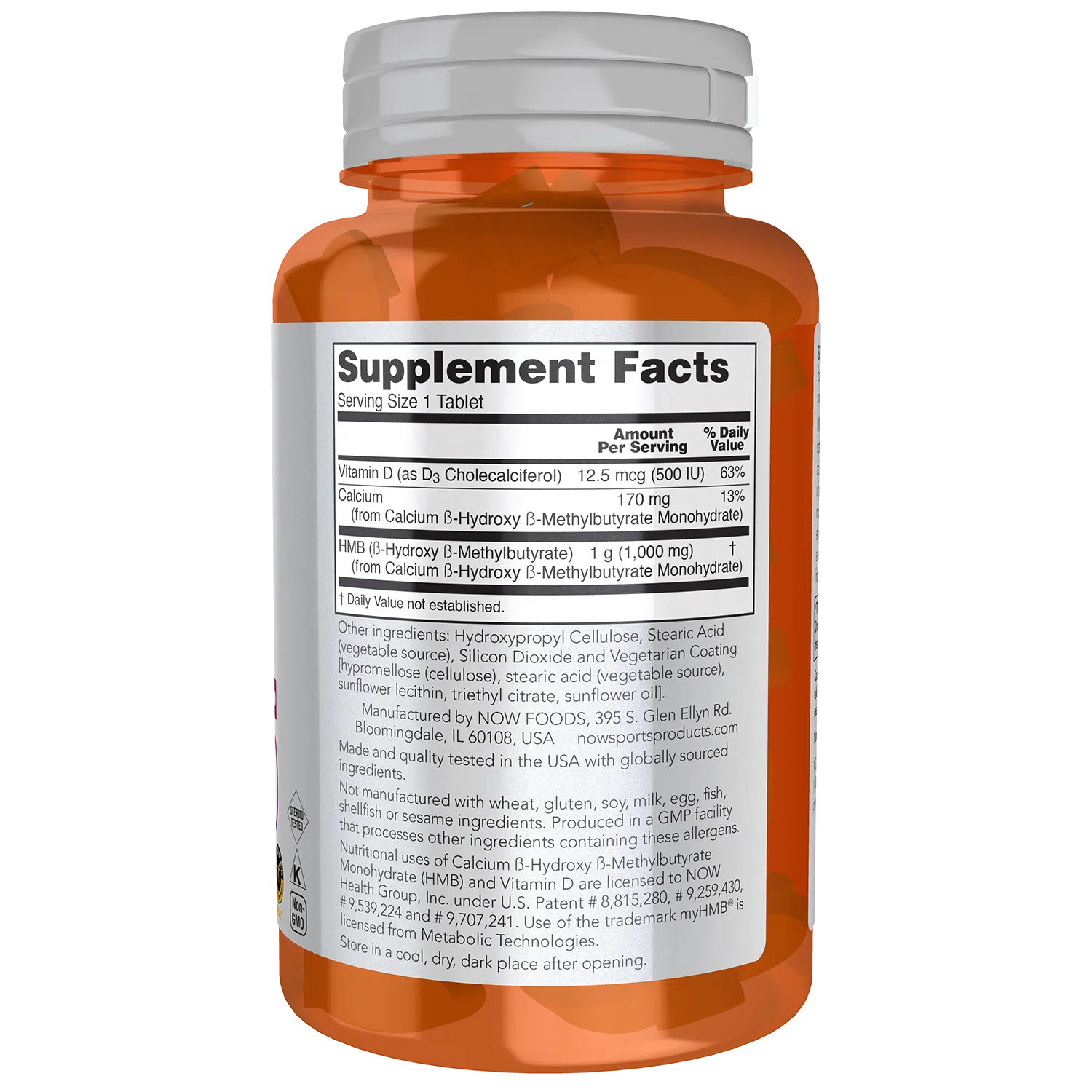 NOW Sports HMB 1000mg Double Strength Muscle Recovery Tablets - Supports Muscle Growth & Workout Recovery for Athletes & Bodybuilders
