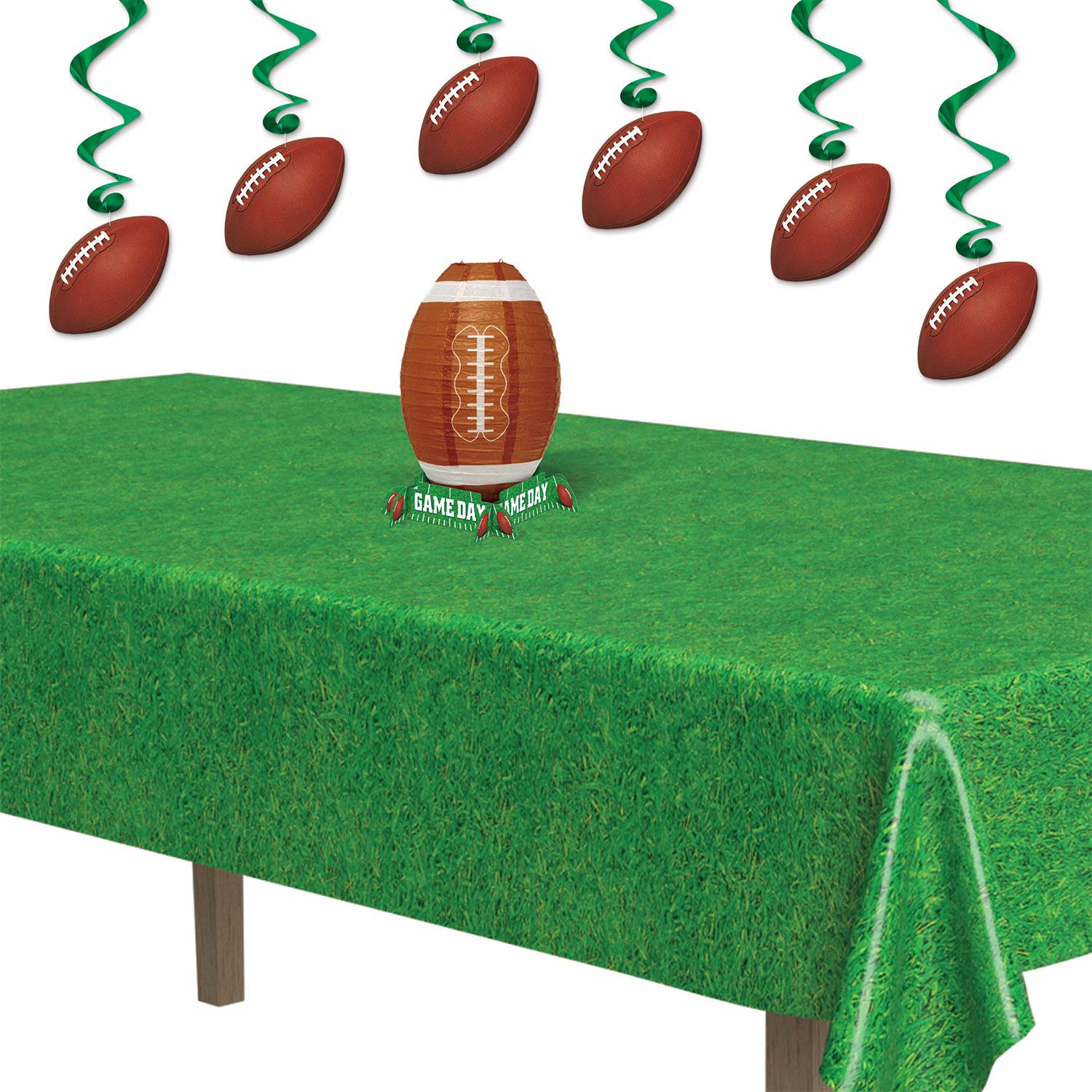 12 Pack Beistle Grass Party Tablecover - 6ft Green Plastic Table Cover for St. Patrick's Day, Birthday & Outdoor Decorations - Perfect for Parties, Picnics & Festive Celebrations