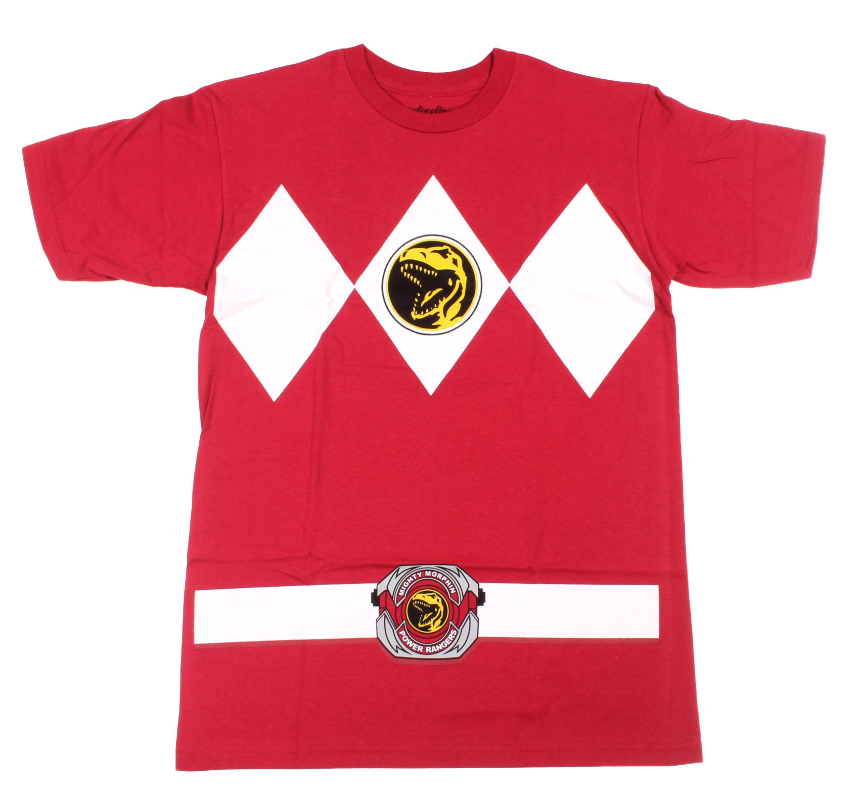 Power Rangers Red Ranger Costume T-Shirt - Official Licensed Red Ranger Tee for Kids & Adults - Perfect for Halloween, Cosplay, and Comic Con Events